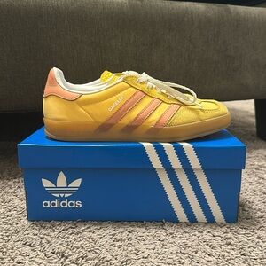 Adidas Gazelle Shoes — Yellow and Pink
